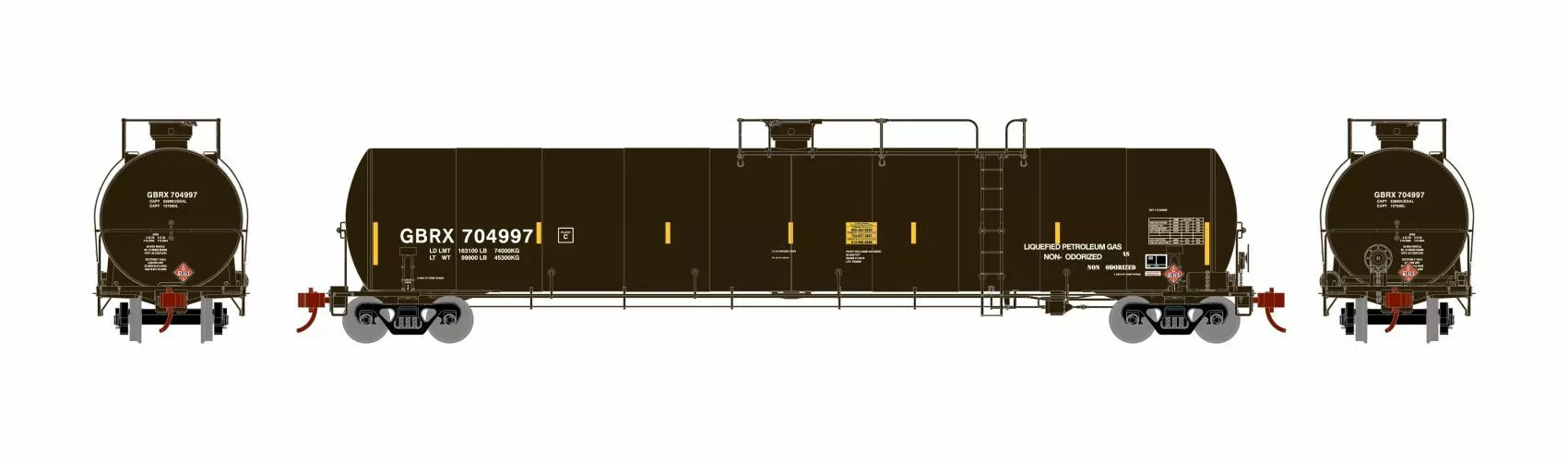 Athearn ATH3576 N 33K LPG Tank Car, Late, GBRX #704978