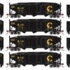 Athearn ATH25565 N 40ft 3-Bay Ribbed Hopper, Baltimore & Ohio 4-Pack #1
