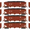 Athearn ATH15158 HO RTR 40ft 3-Bay Ribbed Hopper, BNSF 4-Pack #2