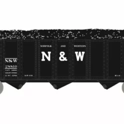 Athearn ATH25573 N 40ft 3-Bay Ribbed Hopper, Norfolk & Western #28810