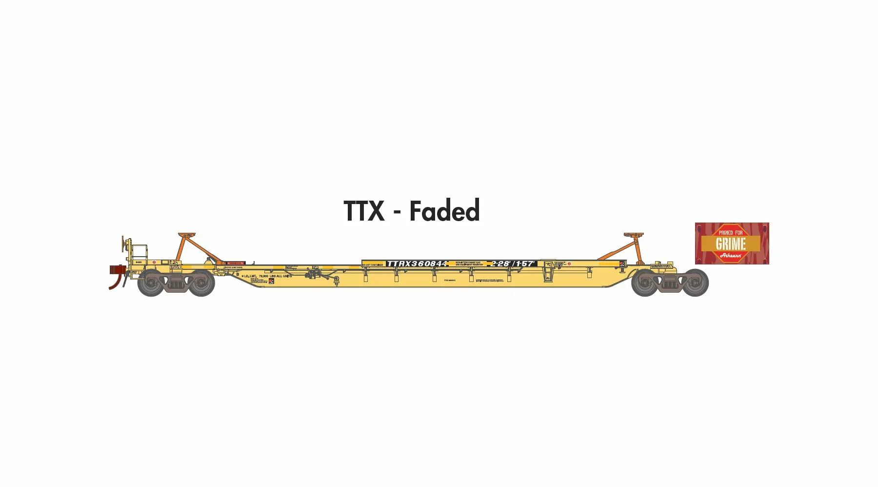 Athearn ATH15536 HO RTR 57ft Trinity Spine Car, TTRX #361113 3-Pack