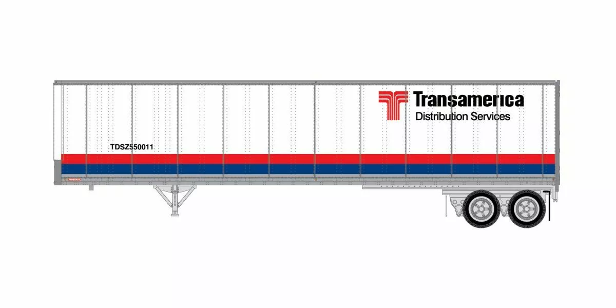 Athearn ATH16145 HO 45ft Fruehauf Z-Van Trailer, Transamerica #550011