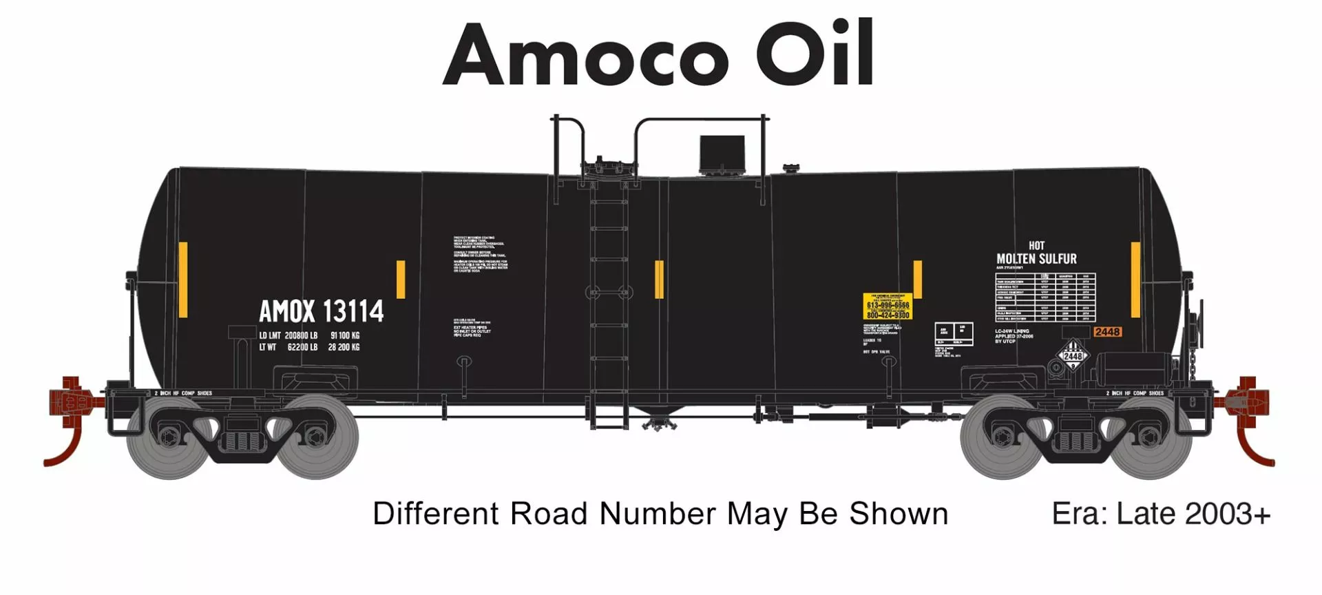 Athearn ATH16407 HO 16K Clay Slurry Tank Car, Amoco Oil AMOX 3-Pack