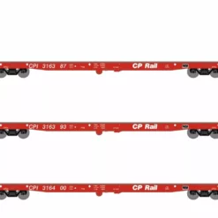 Athearn ATH17072 HO RTR 60ft Bulkhead Flat, Canadian Pacific 3-Pack