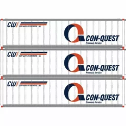 Athearn ATH27688 HO RTR 48ft Container, Conquest 3-Pack #1