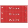 Athearn ATH27054 HO 40ft Corrugated Low-Cube Container, K Line 3-Pack #2