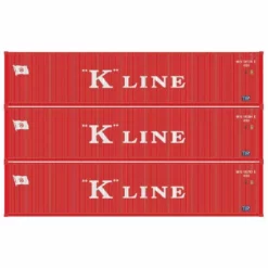Athearn ATH27054 HO 40ft Corrugated Low-Cube Container, K Line 3-Pack #2