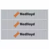 Athearn ATH27055 HO 40ft Corrugated Low Container, Nedlloyd 3-Pack #1