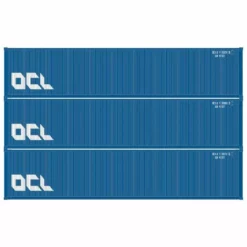 Athearn ATH27057 HO 40ft Corrugated Low-Cube Container, OCLU 3-Pack #1