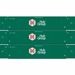 Athearn ATH17736 N 53ft CIMC Container, HUB Group, Green Paint 3-Pack