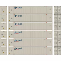 Athearn ATH28525 HO 53ft CIMC Container, Exel EXLU 6-Pack #1