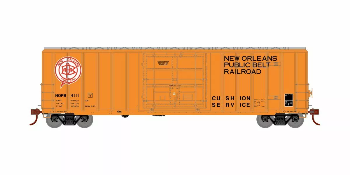 Athearn ATH18682 HO FMC 5327 Plug Door Boxcar, New Orleans Public Belt #4111