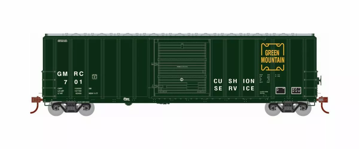 Athearn ATH18697 HO 50ft FMC 5347 Box Car, Green Mountain #701