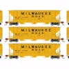 Athearn ATH27412 N PS 4427 Covered Hopper, Milwaukee Road 3-Pack