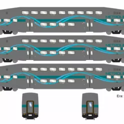 Athearn ATH28580 N Bombardier Coach, Metrolink Refurbished 3-Pack