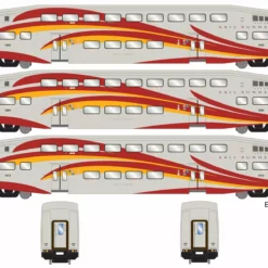 Athearn ATH28593 N Bombardier Coach, New Mexico Railrunner 3-Pack