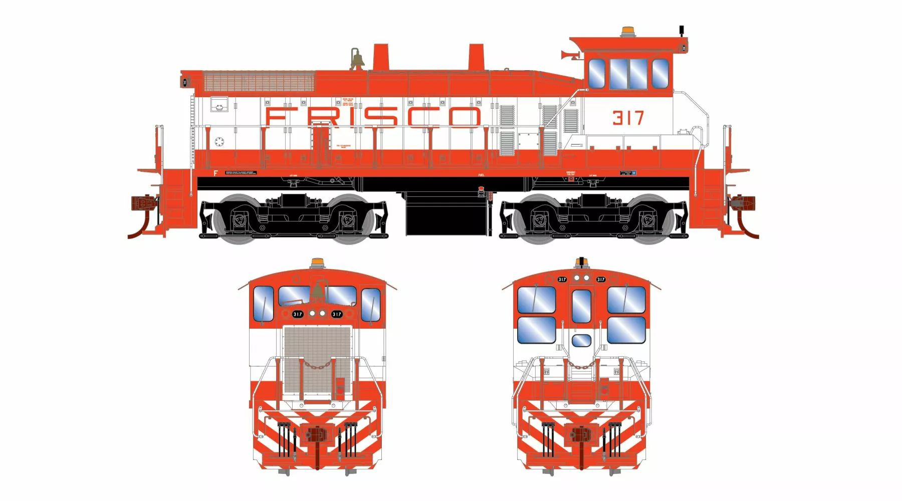 Athearn ATH29777 HO EMD SW1500, Econami DCC Sound, Frisco #317