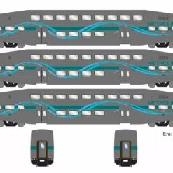 Athearn ATH29701 HO Bombardier Coach, Metrolink Refurbished 3-Pack