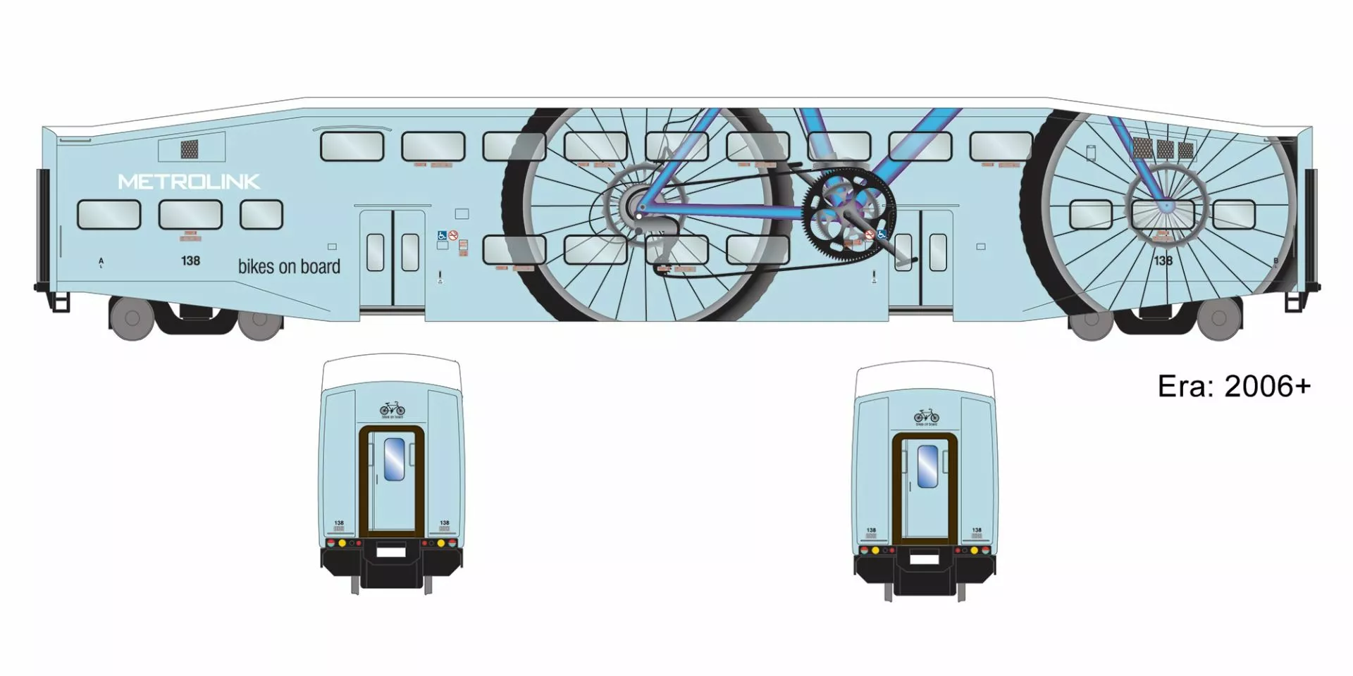 Athearn ATH29702 HO Bombardier Bicycle Coach, Metrolink #138
