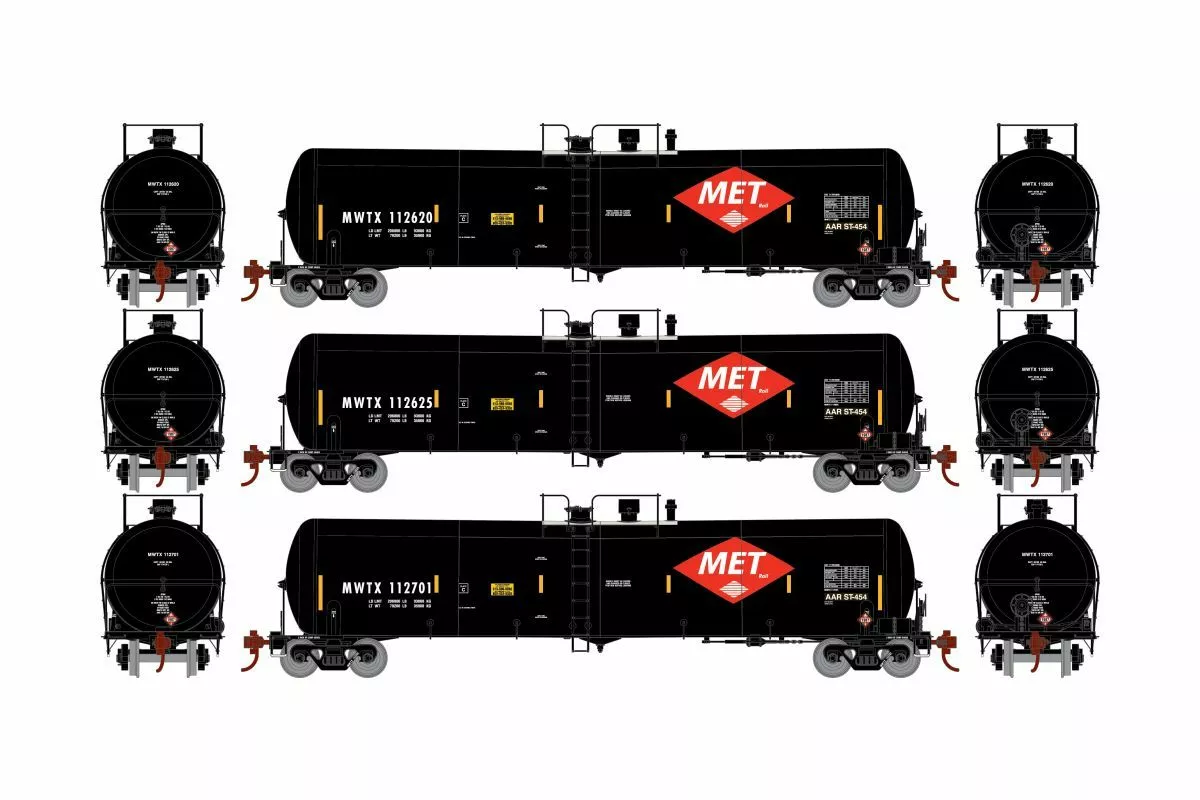 Athearn ATH29915 HO RTR 30K Gallon Ethanol Tank Car, Midwest Ethanol #3 3-Pack