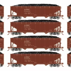 Athearn ATH33079 HO 40ft Offset Coal Hopper, Santa Fe 4-Pack #2