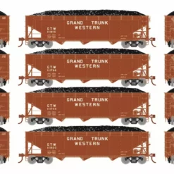 Athearn ATH33087 HO 40ft Offset Coal Hopper, Grand Trunk Western 4-Pack #1