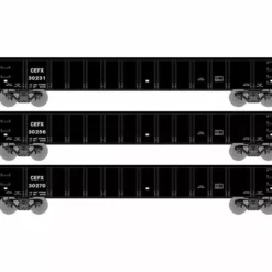 Athearn ATH8379 HO RTR 52ft Mill Gondola, CEFX 3-Pack