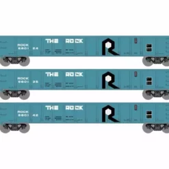 Athearn ATH8391 HO RTR 52ft Mill Gondola, Rock Island 3-Pack