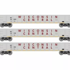 Athearn ATH3564 N 52ft Mill Gondola, Wisconsin Central 3-Pack