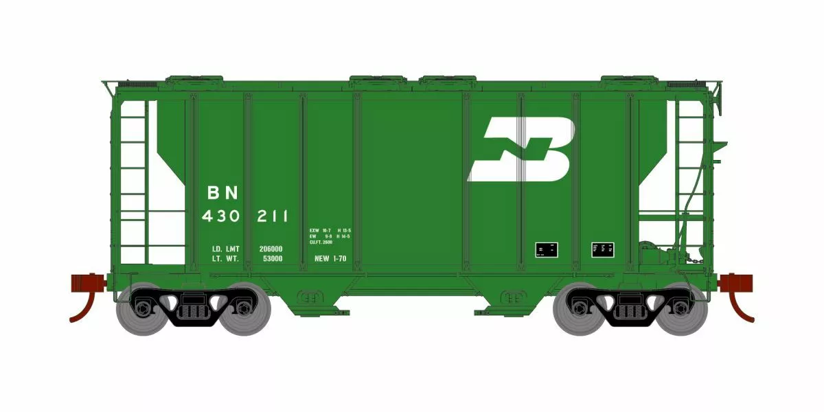 Athearn ATH17240 N PS-2 2600 Covered Hopper, Burlington Northern #430218