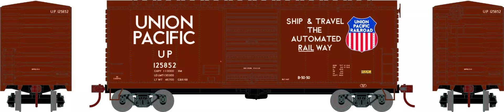 Athearn 67961 HO 40ft Modernized Boxcar Union Pacific #125852