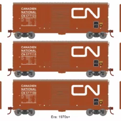 Athearn ATH69444 HO 40ft Modernized Box Car, Canadian National 3-Pack