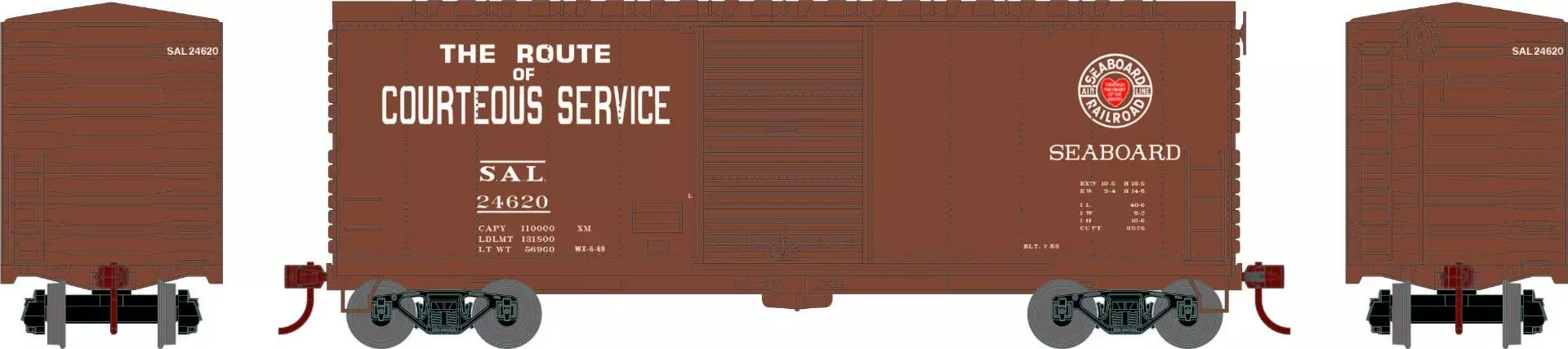 Athearn 69451 HO 40ft Modernized Boxcar Seaboard Air Line #24620