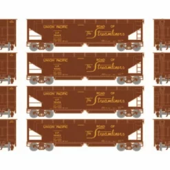 Athearn ATH7086 HO RTR 40ft Offset Ballast Hopper, Union Pacific 4-Pack #1