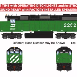 Athearn ATH72203 HO EMD GP38-2, DCC Sound Ready, Burlington Northern #2266