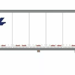 Athearn ATH72804 HO RTR 53ft Wabash Plate Trailer, Bay Logistics #1