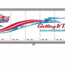 Athearn ATH72810 HO RTR 53ft Wabash Plate Trailer, Millis Transfer #1