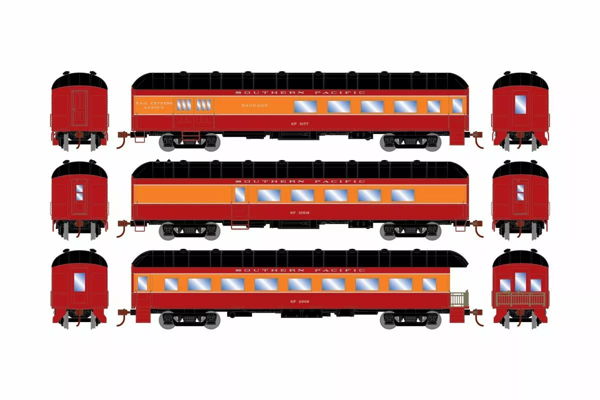 Athearn ATH73040 HO RTR Harriman 60ft Arch Roof Set, Southern Pacific 3-Pack