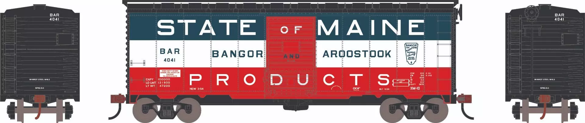 Athearn 75334 HO 40ft Youngstown Door Box Car Bangor & Aroostook #4041