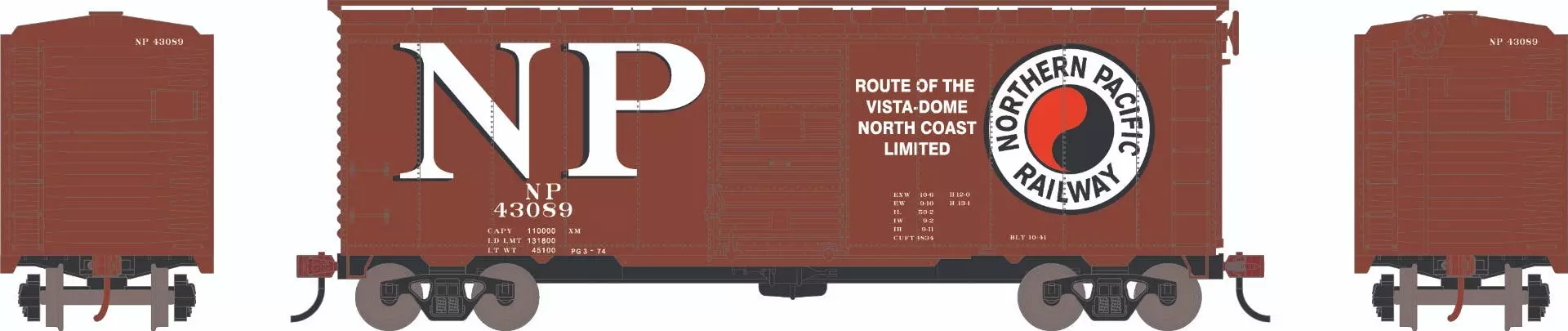 Athearn 75338 HO 40ft Youngstown Door Box Car Northern Pacific #43089