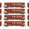 Athearn ATH7637 HO RTR 40ft Ballast Hopper, Frisco #1 4-Pack