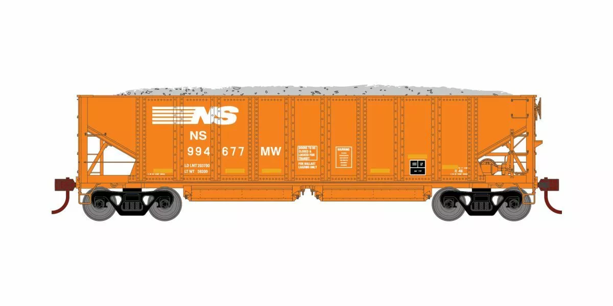 Athearn ATH7639 HO RTR 40ft Ballast Hopper, Norfolk Southern #994677