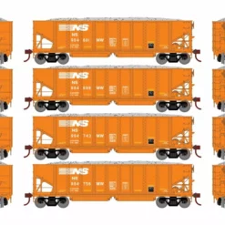 Athearn ATH7641 HO RTR 40ft Ballast Hopper, Norfolk Southern #2 4-Pack