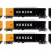 Athearn ATH3877 N Thrall High Side Gondola With Load, Herzog 3-Pack #1