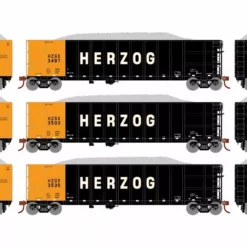 Athearn ATH3877 N Thrall High Side Gondola With Load, Herzog 3-Pack #1