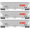 Athearn ATH81582 HO RTR FMC 4700 Covered Hopper, NAHX 3-Pack