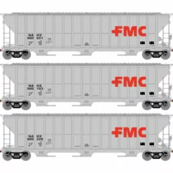 Athearn ATH81582 HO RTR FMC 4700 Covered Hopper, NAHX 3-Pack