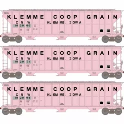 Athearn ATH81585 HO RTR FMC 4700 Covered Hopper, C&NW 3-Pack