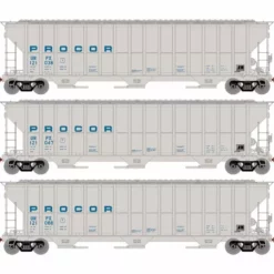 Athearn ATH81588 HO RTR FMC 4700 Covered Hopper, UNPX 3-Pack