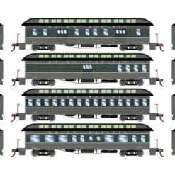 Athearn ATH84842 HO 50ft Old Time Overland Passenger Set, Union Pacific